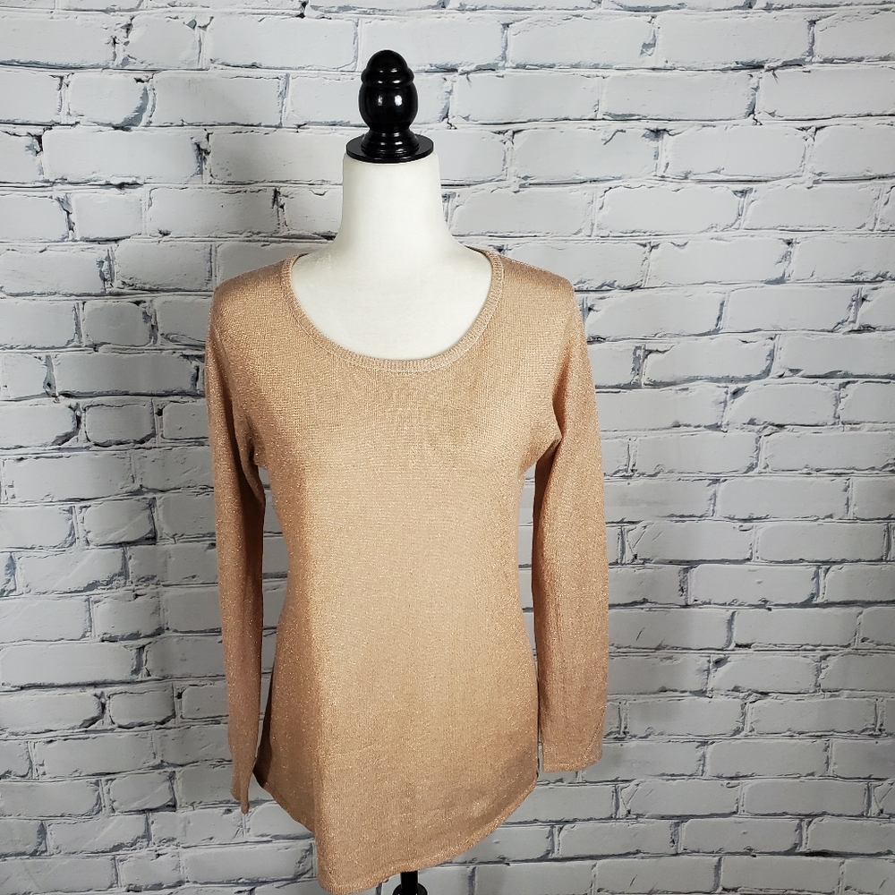 One Teaspoon Bronze Metallic Knit Sweater